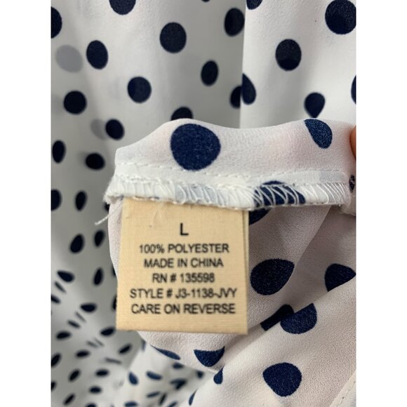 Lot of 2 Sz Large Liberty Love dot Top + B Design Royal Blue Knit Top 8834 - Picture 4 of 14